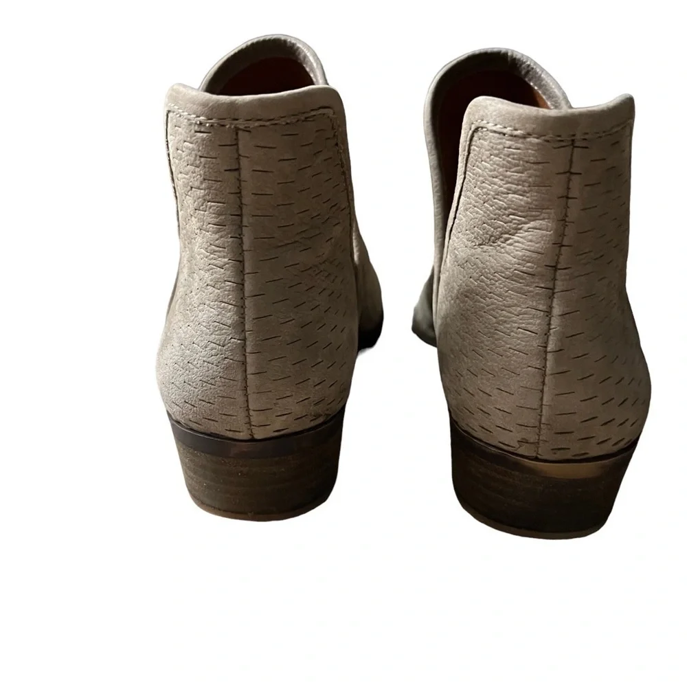 LUCKY BRAND Baley Brindle Suede Perforated Pull On Ankle Booties Size 7.5 - Picture 6 of 8